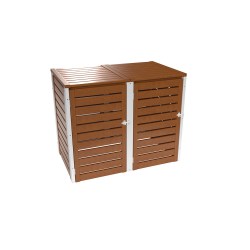 PVC 2er Tonnenboxen aus Kunststoff in Golden Oak - Weiß